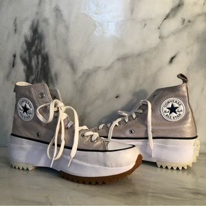 Converse Women’s Run Star Hike Silver Platform Sneaker Size 8